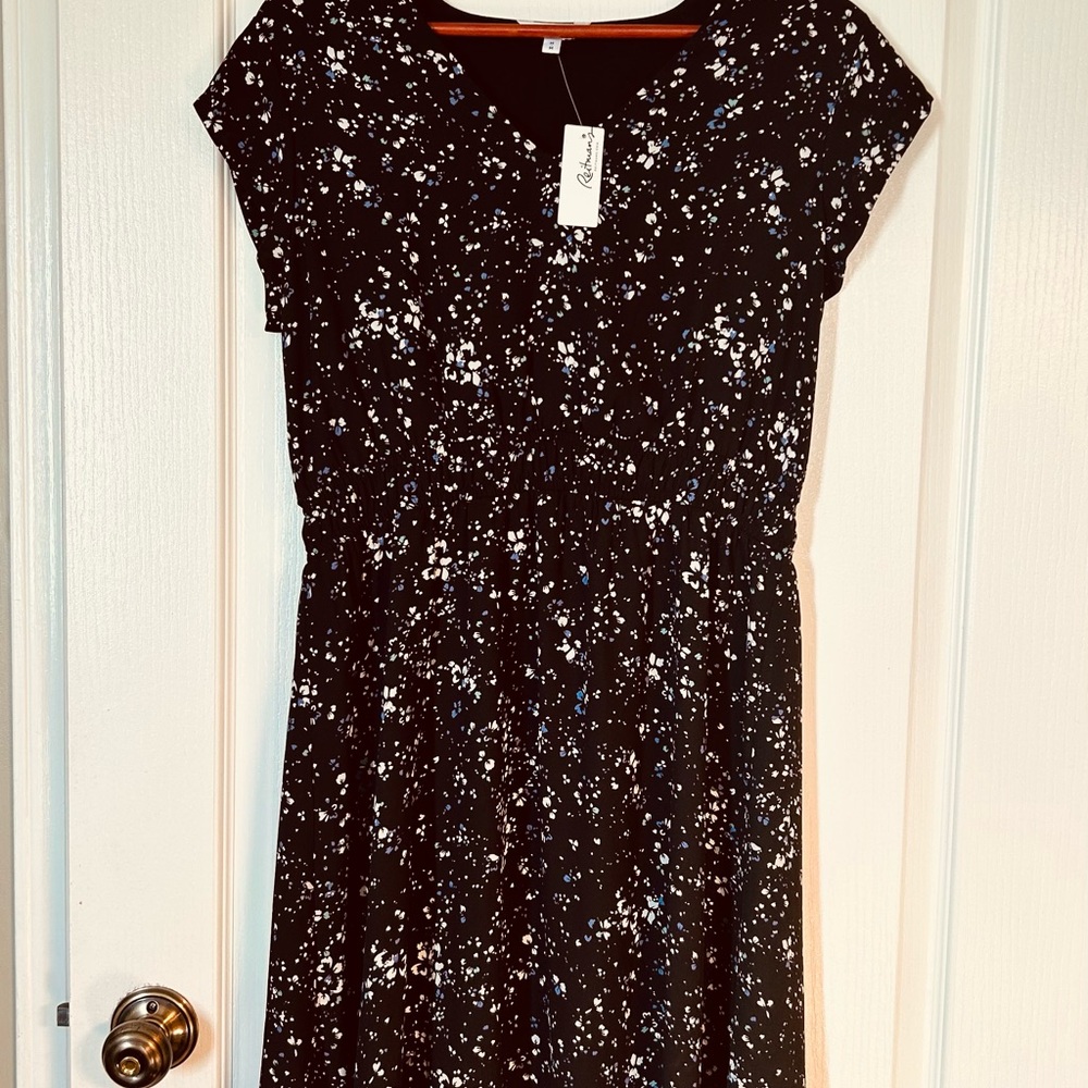 Reitmans Black and White Speckled Midi Dress - women’s medium